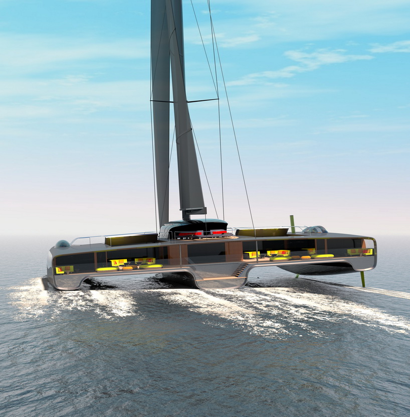 40-meter-long domus trimaran concept aspires to be the first truly zero-emission superyacht - 2