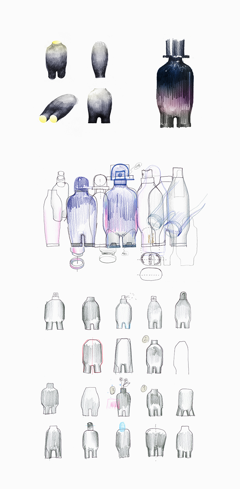 jiyoun kim studio creates human-shaped perfume bottles to represent time and money designboom