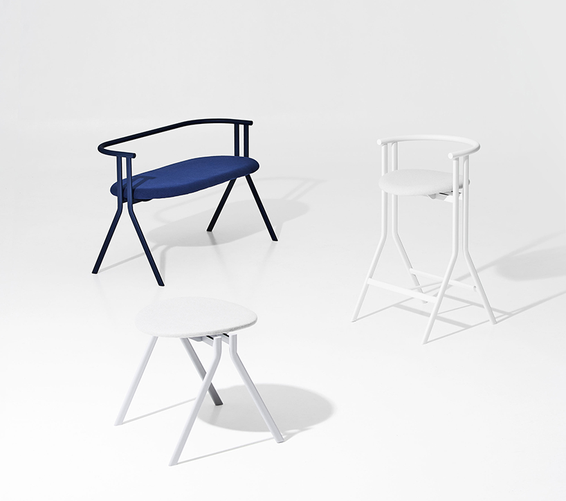 jiyoun kim studio introduces minimalist chair collection with 52 degree angled legs