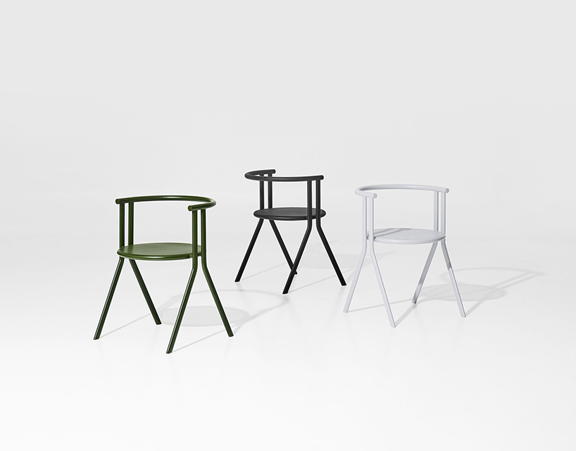 jiyoun kim studio introduces minimalist chair collection with 52 degree angled legs