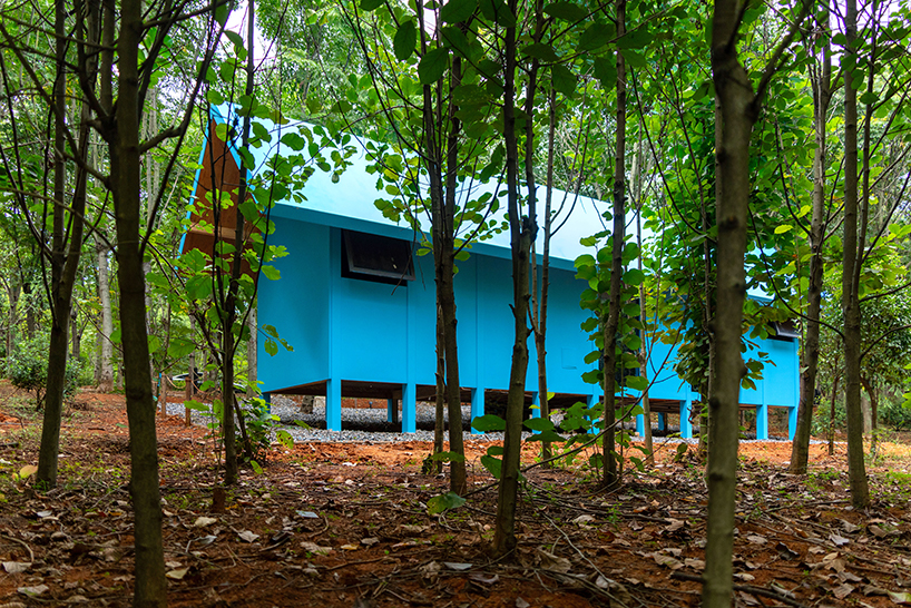 double slope roof tops wiki world's blue wooden cabin engulfed in chinese forest