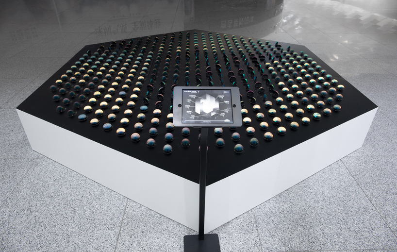 the shimmering pulse is a kinetic data sculpture created by panGenerator designboom