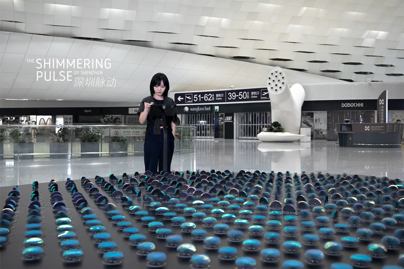 the shimmering pulse is a kinetic data sculpture created by panGenerator designboom