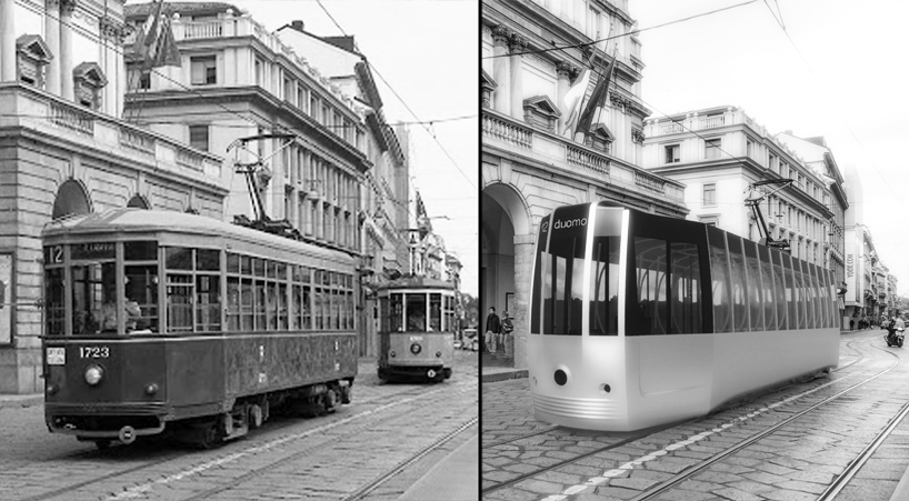 passerella by A>T imagines a new socially-distanced tram for milan designboom