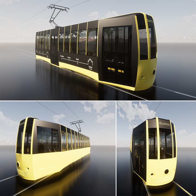 passerella by A>T imagines a new socially-distanced tram for milan designboom