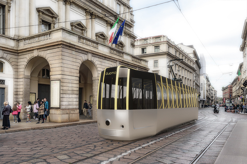 passerella by A>T imagines a new socially-distanced tram for milan designboom