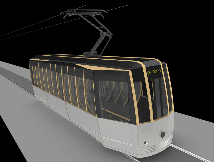 passerella by A>T imagines a new socially-distanced tram for milan designboom