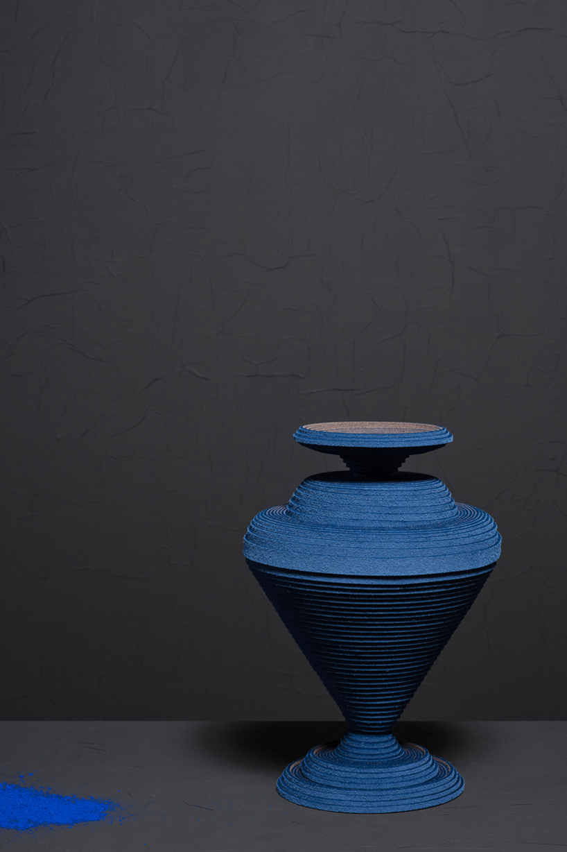 siba sahabi blue alchemy vases egyptian blue pigment designboom