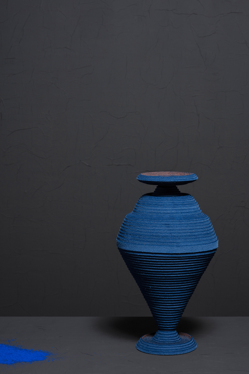 siba sahabi blue alchemy vases egyptian blue pigment designboom