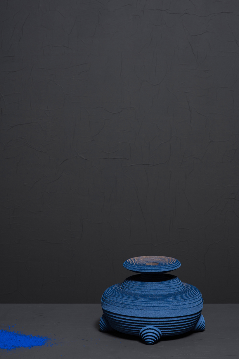 siba sahabi blue alchemy vases egyptian blue pigment designboom