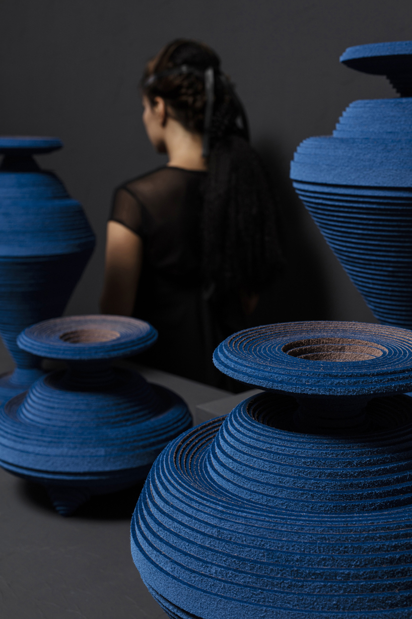 siba sahabi blue alchemy vases egyptian blue pigment designboom