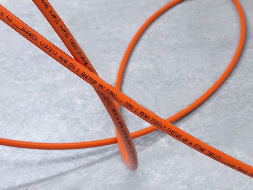 jeroen van loon prints the entire gutenberg bible onto fiber optic cable designboom