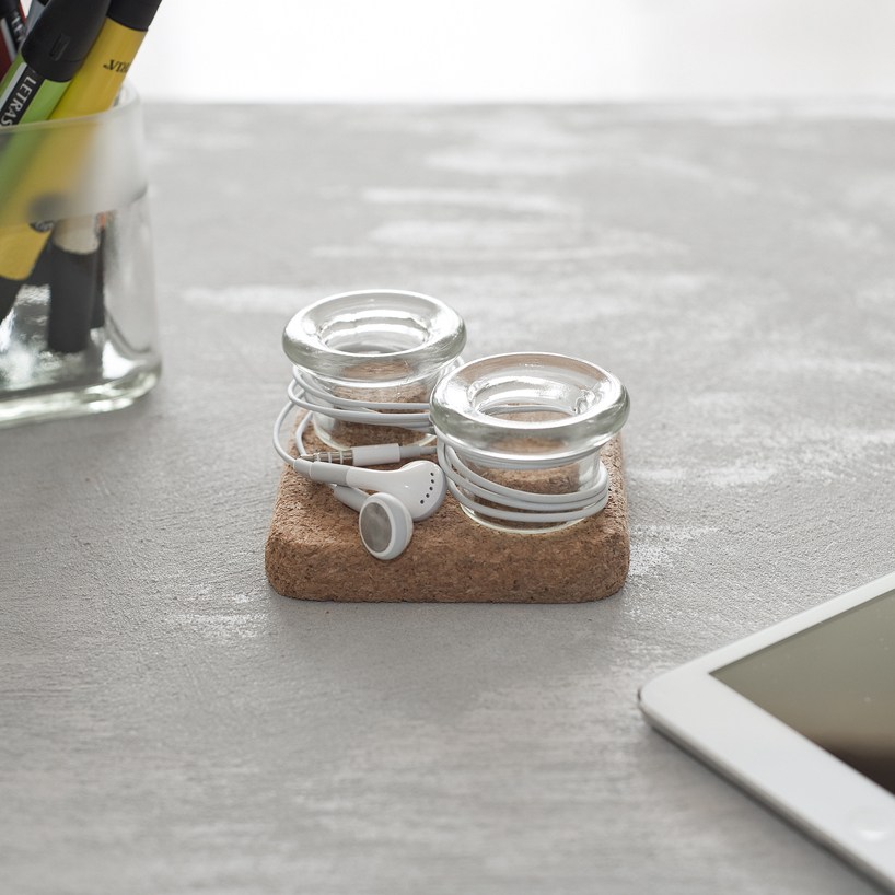 handy cork + glass desk accessories by lucirmas