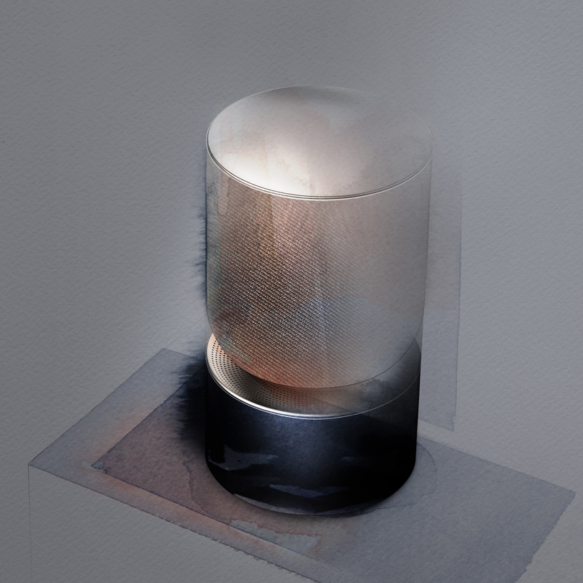 LAYER designs a sculptural speaker for bang & olufsen with oak base and textile cover designboom