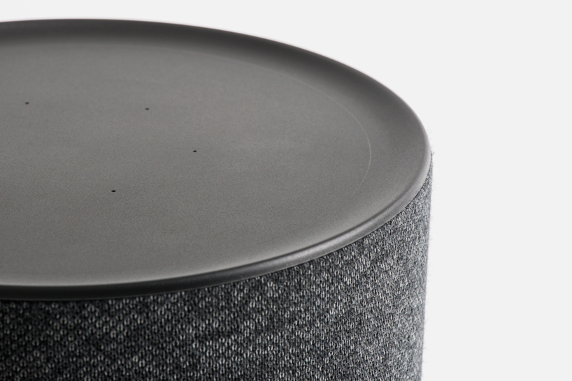 LAYER designs a sculptural speaker for bang & olufsen with oak base and textile cover designboom