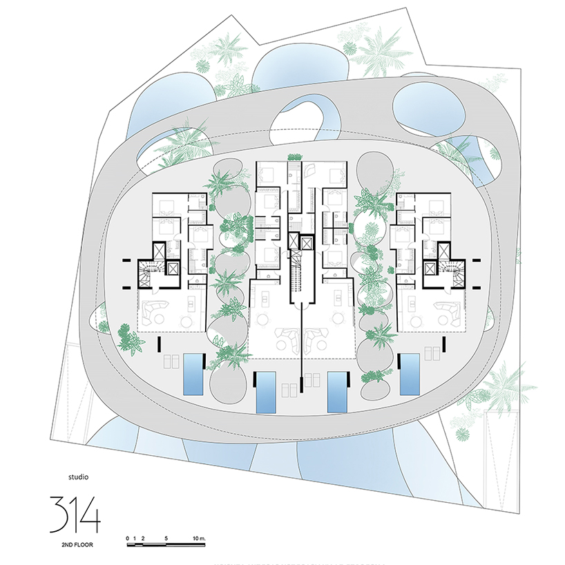 seashell-like reflective volumes complete residential proposal in athens by 314 architecture studio