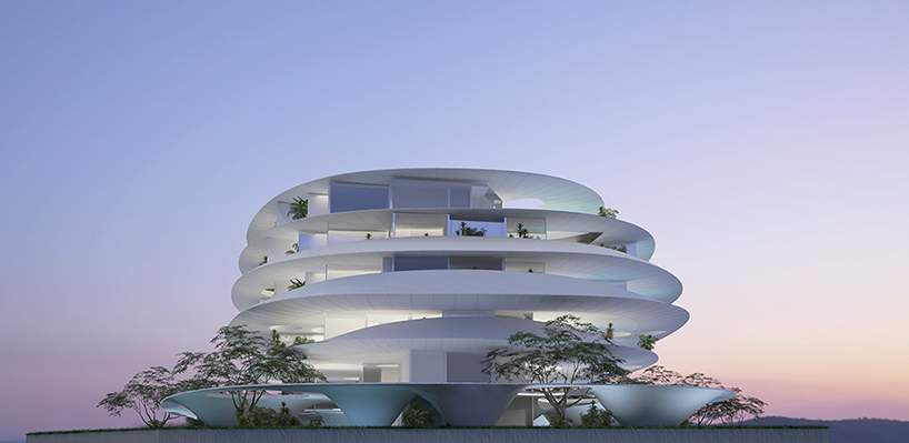 seashell-like reflective volumes complete residential proposal in athens by 314 architecture studio