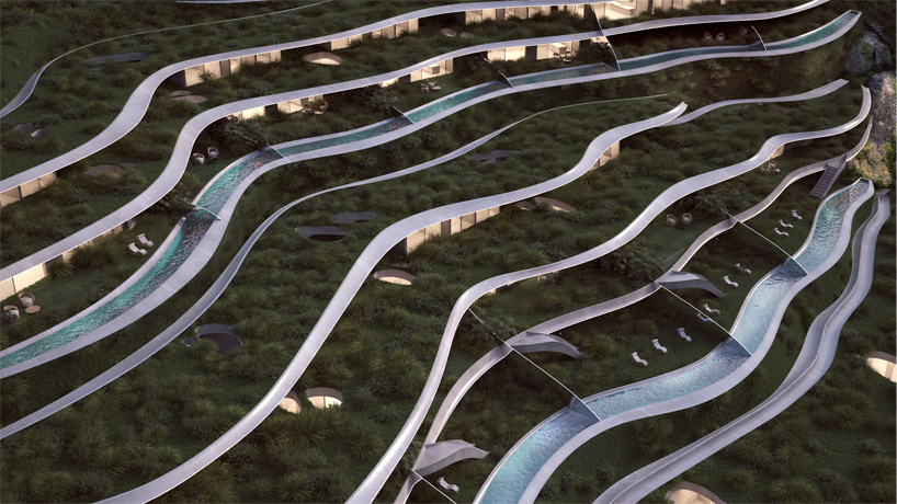 314 architecture studio embeds resort with staggered organic terraces into the greek landscape