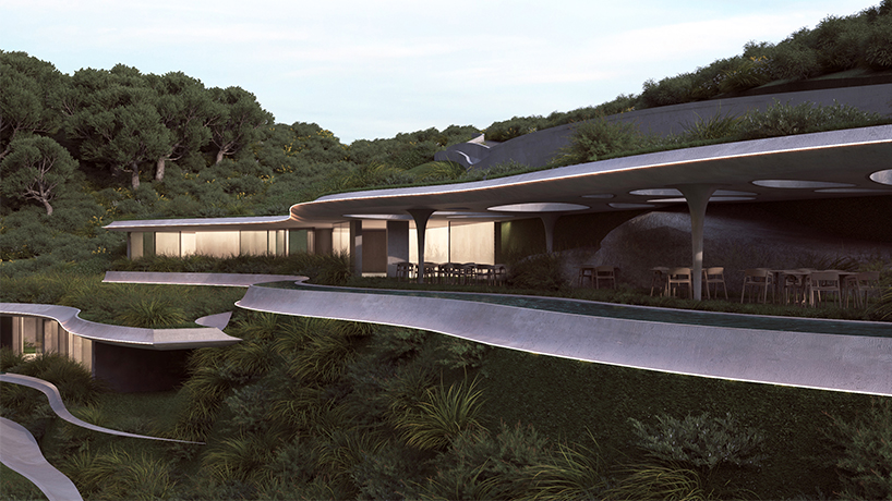 314 architecture studio embeds resort with staggered organic terraces into the greek landscape