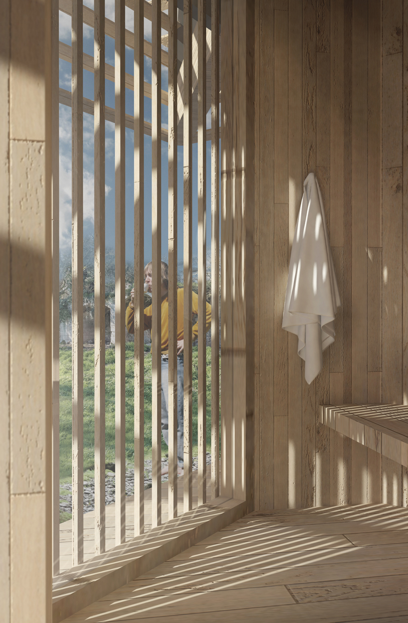 NRAV architects' treehouse proposal reclaims the ruins of a french castle designboom