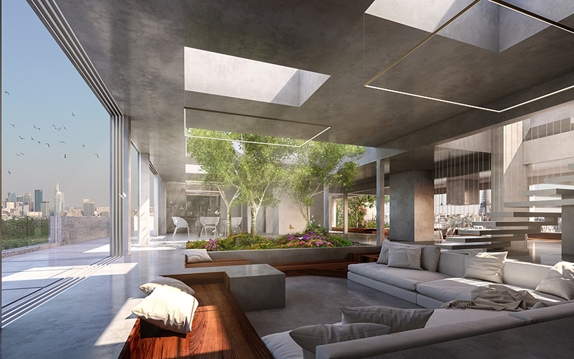 matteo cainer architects forêt urbaine parisian penthouse  designboom