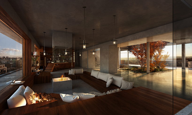 matteo cainer architects forêt urbaine parisian penthouse  designboom