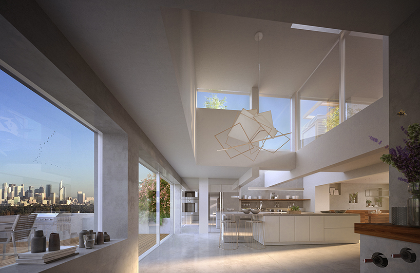 matteo cainer architects forêt urbaine parisian penthouse  designboom