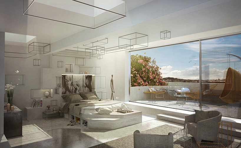 matteo cainer architects forêt urbaine parisian penthouse  designboom