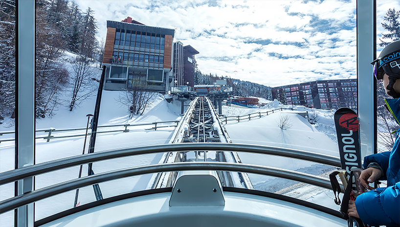 atelier 360 designs a fully glazed funicular in the french mountains 11