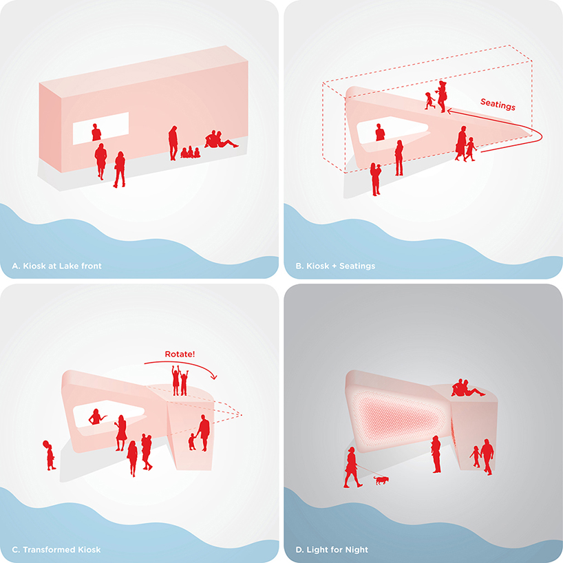 hyuntek yoon hugging kiosk proposal chicago architecture biennial designboom