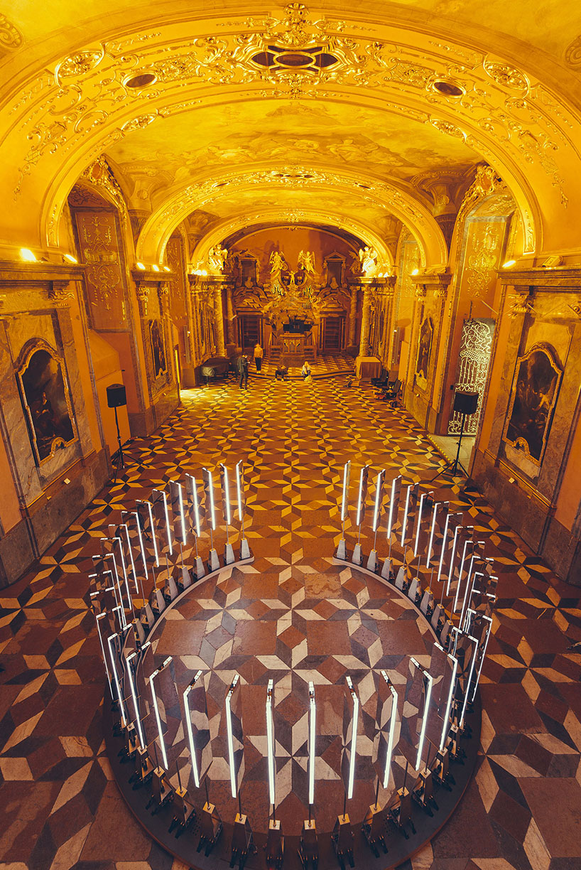 SOFTlab creates circular light installation of movement responsive mirrors and LEDs