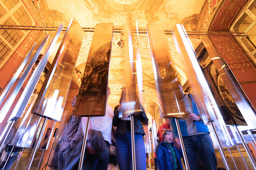 SOFTlab creates circular light installation of movement responsive mirrors and LEDs