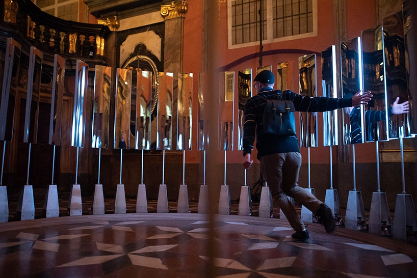 SOFTlab creates circular light installation of movement responsive mirrors and LEDs