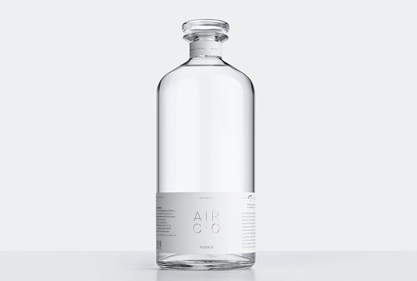 air co. vodka is a carbon-negative alcohol brand created by joe doucet x partners designboom