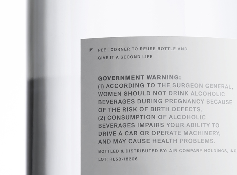 air co. vodka is a carbon-negative alcohol brand created by joe doucet x partners designboom