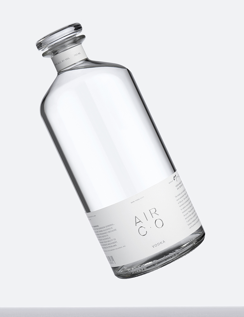 air co. vodka is a carbon-negative alcohol brand created by joe doucet x partners designboom