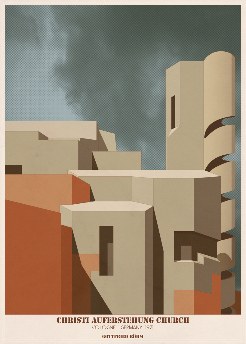 'sacred spaces' by andre chiote depicts religious architecture as graphic illustrations designboom