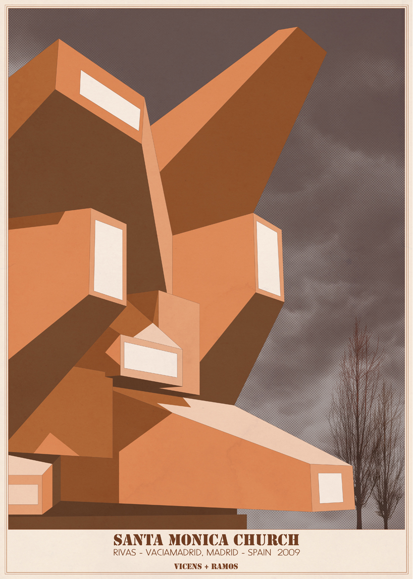 'sacred spaces' by andre chiote depicts religious architecture as graphic illustrations designboom