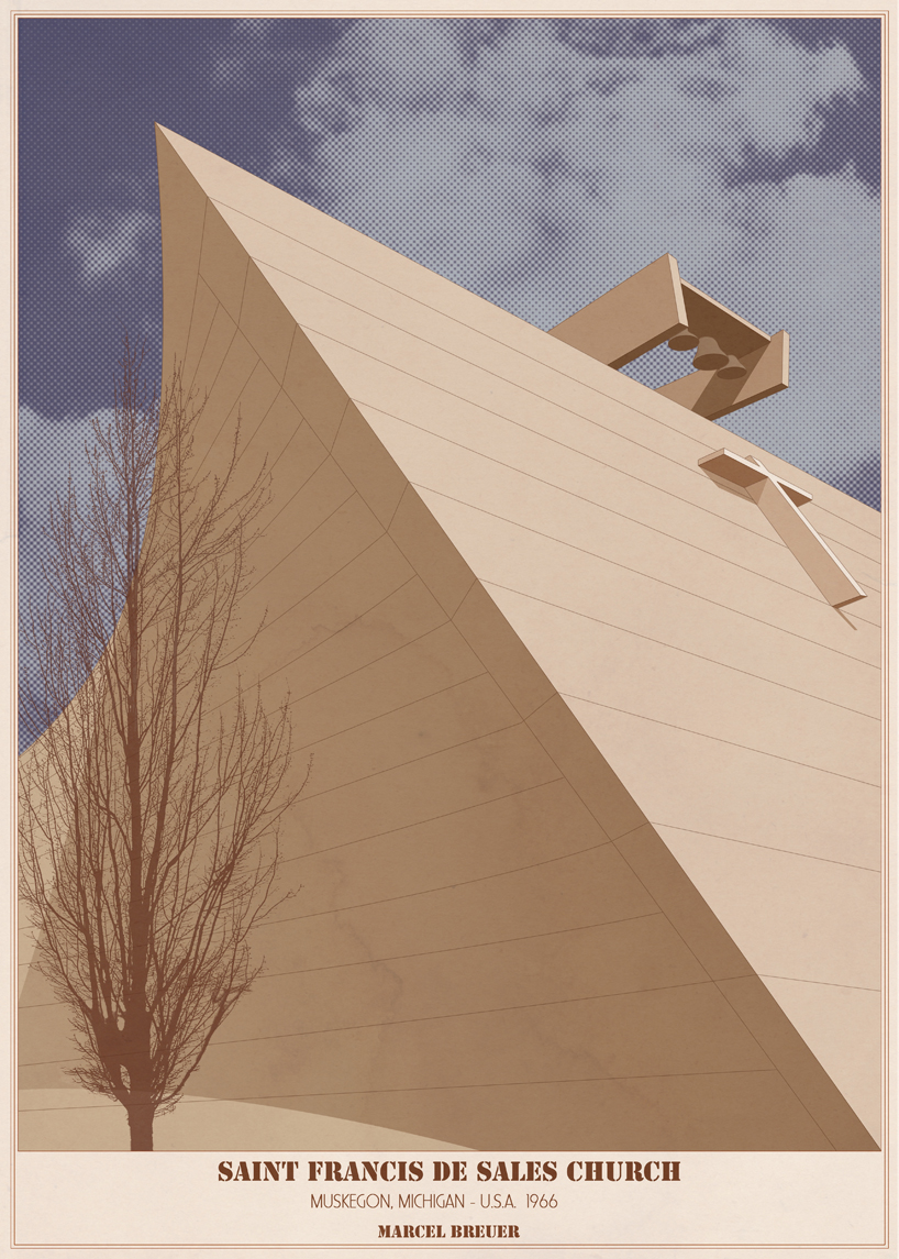 'sacred spaces' by andre chiote depicts religious architecture as graphic illustrations designboom