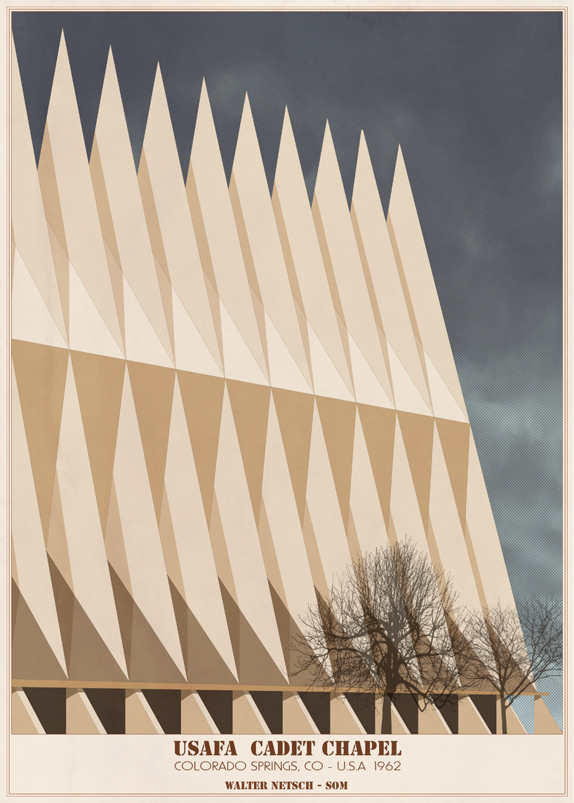 'sacred spaces' by andre chiote depicts religious architecture as graphic illustrations designboom