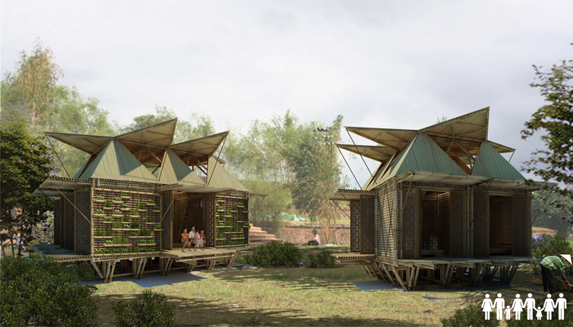 low cost bamboo housing in vietnam  by H P architects