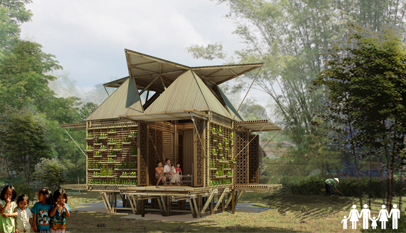 low cost bamboo housing in vietnam by H&P architects