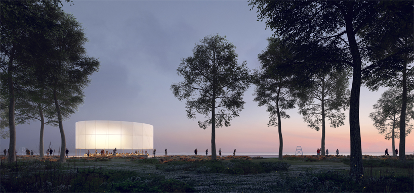 guillaume mazars ambient light chicago architecture biennial lakefront kiosk proposal designboom