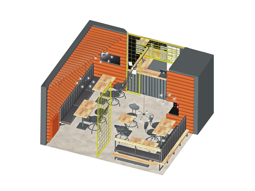 mode:lina uses 300 PVC pipes to decorate burger spot in poznań designboom