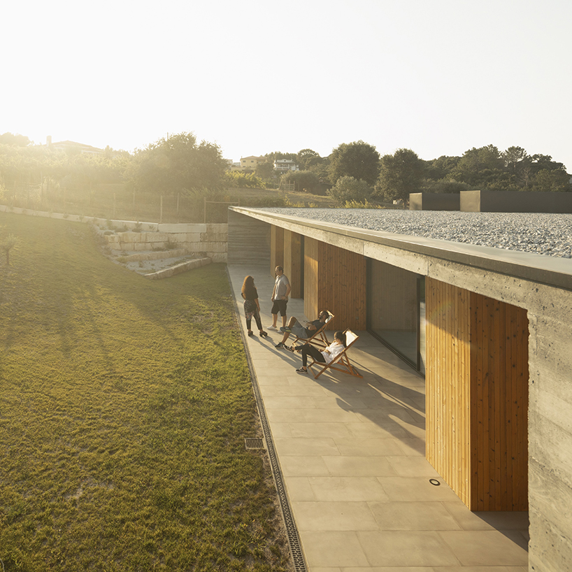 contaminar designs an l shape concrete house surrounded by olive trees in porto de mos 1