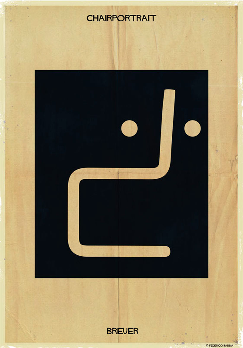 federico babina imagines iconic chairs as expressive faces in latest illustration series