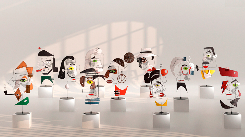 federico babina’s ambiguous wirefaces portraits reconstruct cultural icons' identities with wire & voids