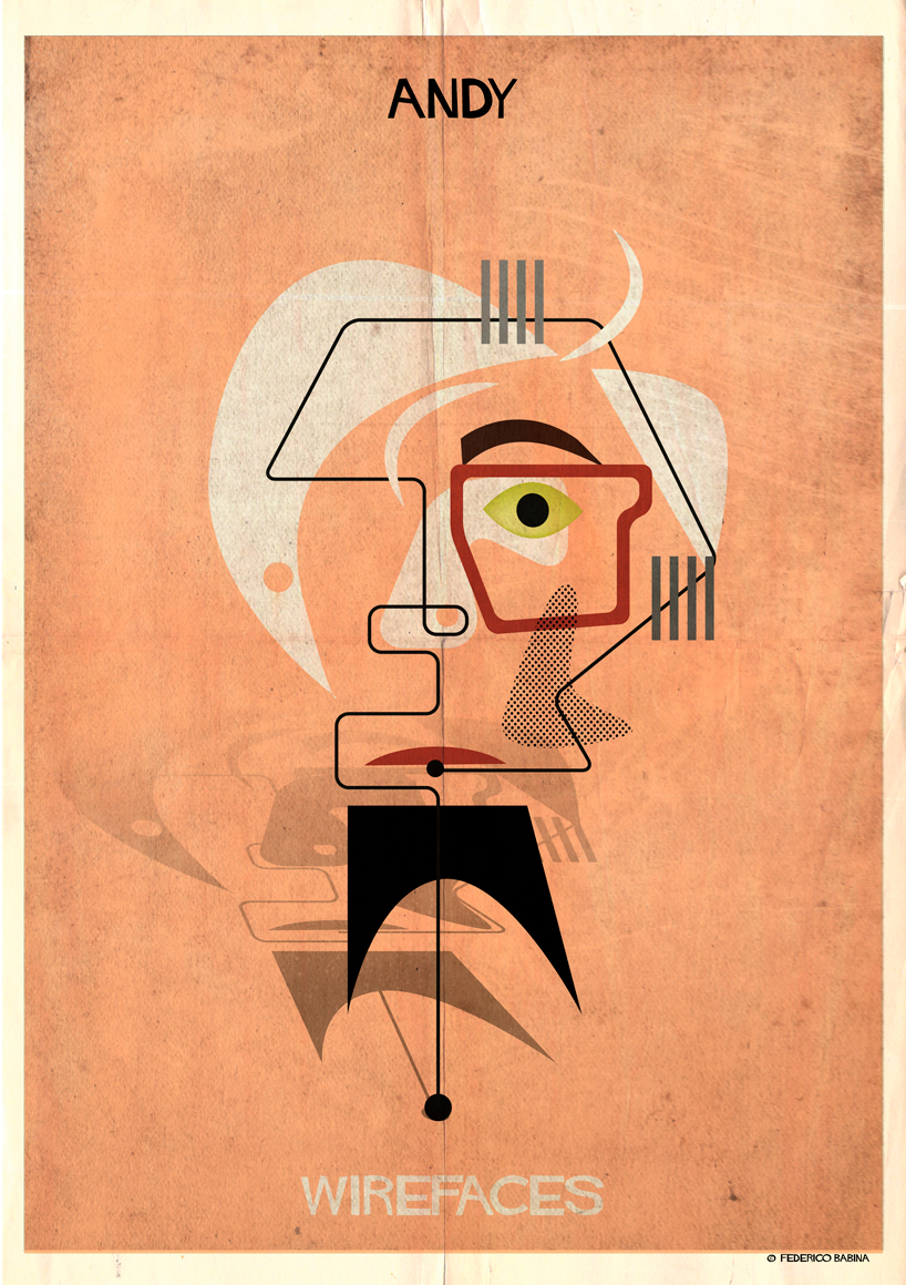 federico babina’s ambiguous wirefaces portraits reconstruct cultural icons' identities with wire & voids