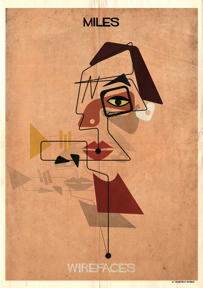 federico babina’s ambiguous wirefaces portraits reconstruct cultural icons' identities with wire & voids