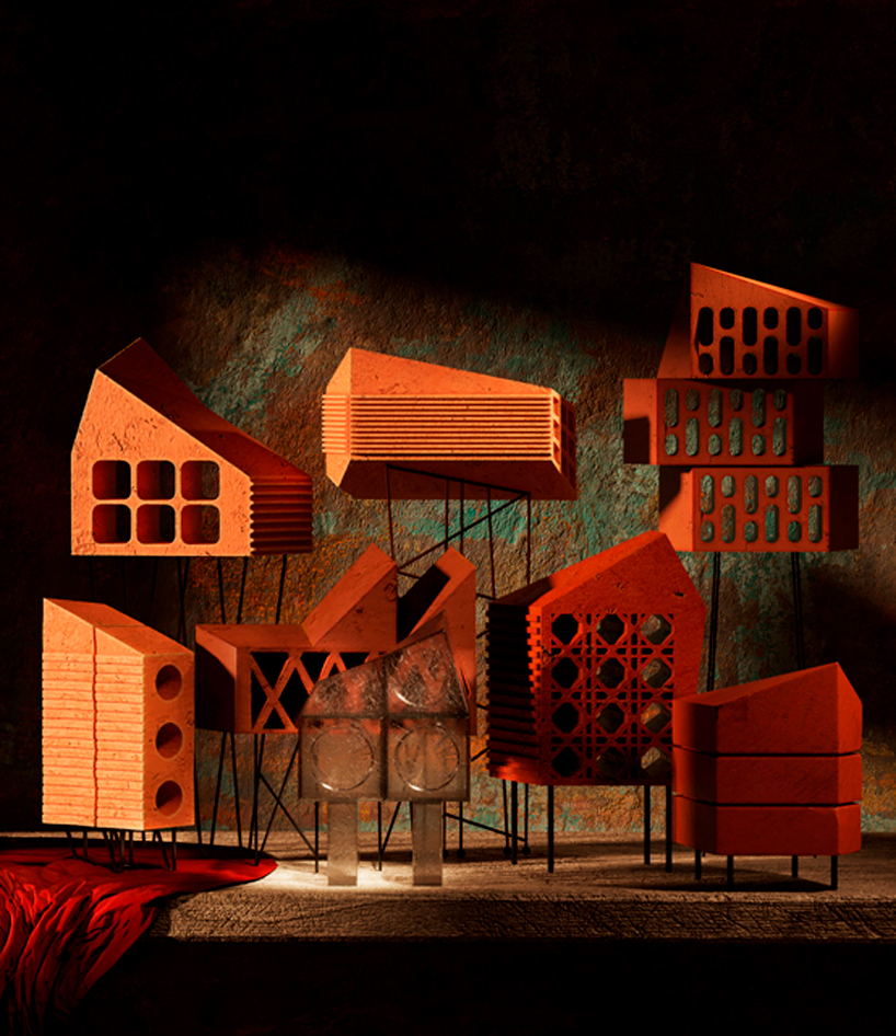 federico babina's architectural theatre transforms structures into vivid characters